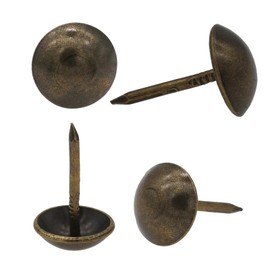 Upholstery Tacks for Furniture 7/16" Vintage Furniture Tacks Nails for Upholstery 100pcs Decorative Tack for Furniture DIY Antique Brass Thumb Sofa Nails Furniture Tacks