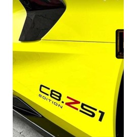 Oracal Set of (2) 2020-2024 C8 Corvette C8 Z51 Rear Quarter or Door Vinyl Decals