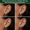 MILACOLATO Gold Silver Stud Hoop Earrings Set for Women Gold