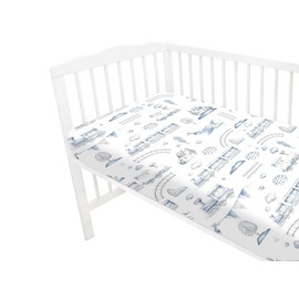 Baby Safe Cot Bed Sheets 70 x 140 cm – Mattress Cover 70 x 140 cm with Corners in 100% Oeko-Tex Certified Cotton – Mattress Cover for Baby Cot Made in Europe