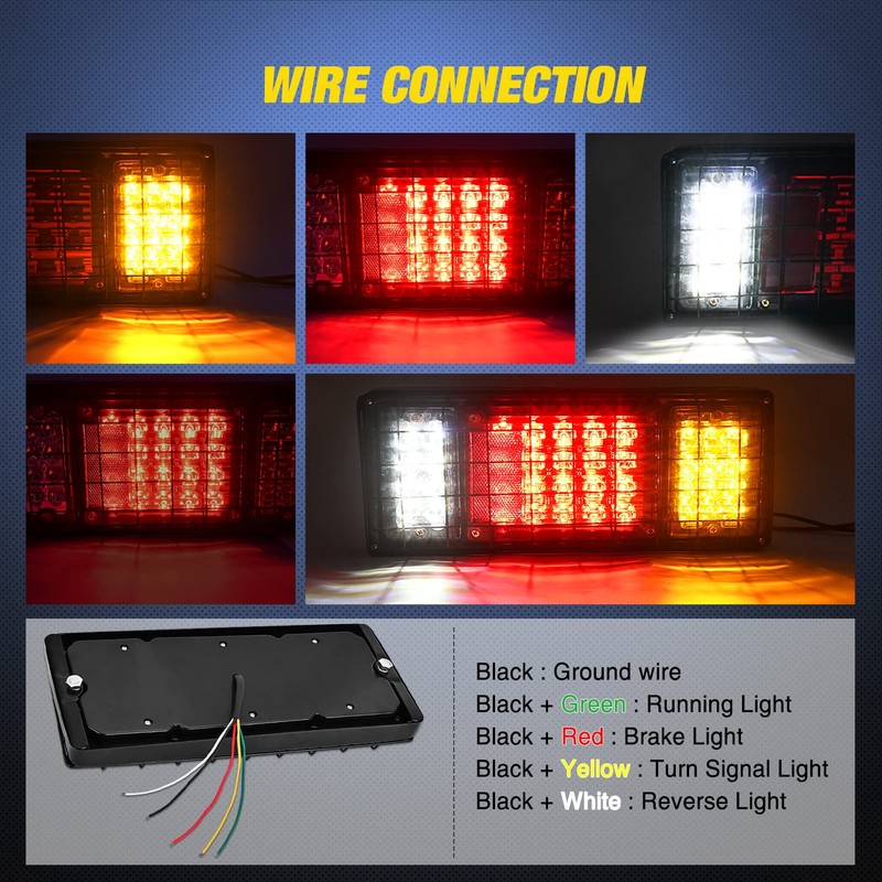 Nilight 2PCS Trailer Tail Light Kit 40 LED Running Brake