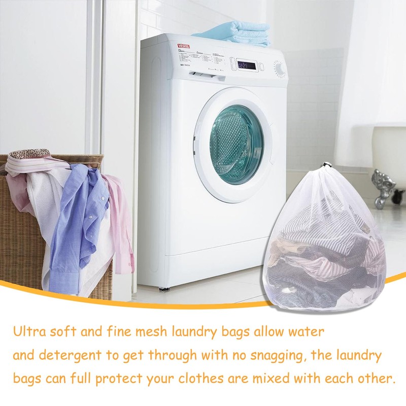 1 Pcs Drawstring Mesh Laundry Bag，Durable Laundry Net Washing Bag