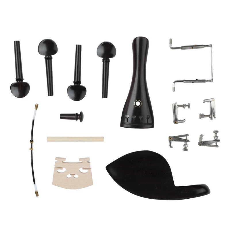 15Pcs Violin Accessory Tailpiece Chin Rest Tuning Peg Fine Tuner