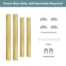 FOLKOR Floater Frame for 24x36 Canvas Paintings with 0.5-0.8” Deep, DIY Metal Floating Frame for Artists Designers Landscape Portrait Artwork, Modern Home Office Wall Decor (Gold)