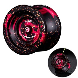 AAGWW Trick Yo-Yo Competition Suitable for Beginners High Precision Bearing Ball Bearing Professional Level Aluminum Alloy (Design: Yo-Yo - AO1 Black Red Gold Point 1 Piece)