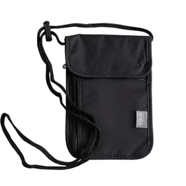 MUNSKT Neck Pouch Chest Bag with RFID Protection Unisex Travel Purse Theft-Proof Small Soft Neck Pouch for Travel Unisex for Passport Credit Cards Coins and Travel Accessories (Black)