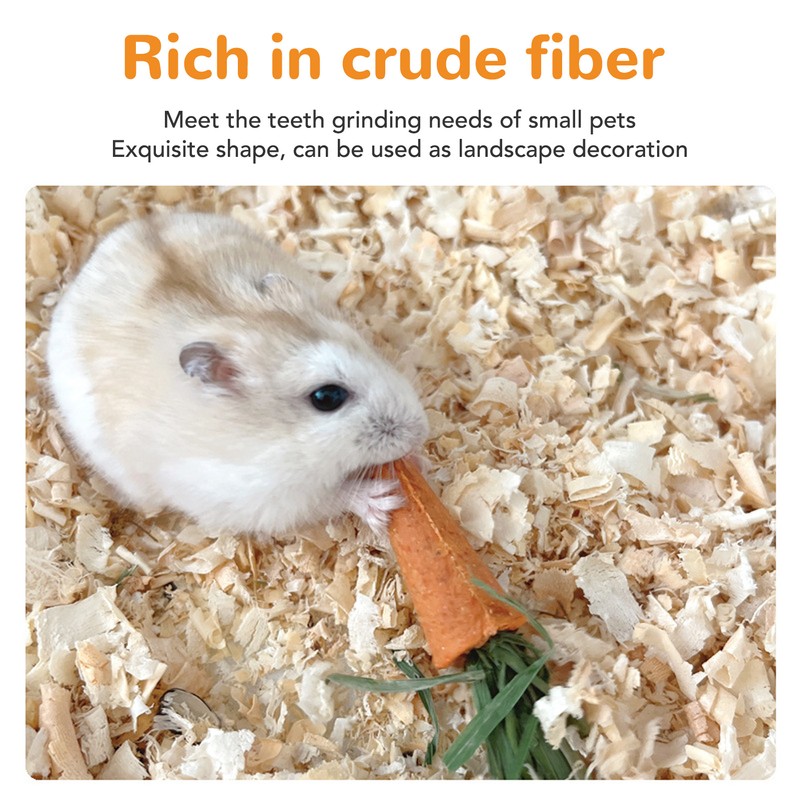 20pcs Carrot Shaped Hamster Toy Teeth Grinding Decorative Crude Fiber