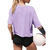 XIEERDUO Oversized Womens Crop Tops Running Shirts Summer Short Sleeve