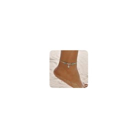 LUXCASTLE Boho Starfish Anklet Conch Shell Turquoise Foot Chain Beach Foot Jewelry Chain for Women