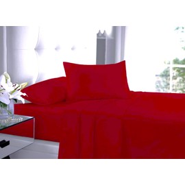 Laam linen Ultra Soft & Durable Pillow Protectors Pack of 2 Envelope 100% Polycotton Pillowcases Plain Pillow Case Cover For Bedroom (Red)