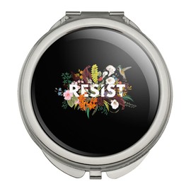 GRAPHICS & MORE Feminist Resist Flowers Compact Travel Purse Handbag Makeup Mirror