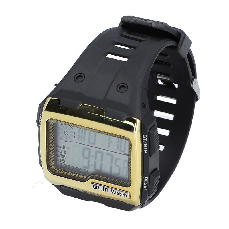 Digital Sport Watch Large Display LED Alarm Clock Shockproof 12/24