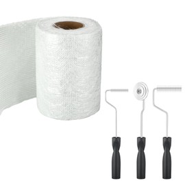Wesnoy 1708 Fiberglass Cloth Roll 6" Wide by 360" Mat Material Roll with 3 Roller Tools Kit Fiberglass Filler Sheet for Boat Tub Shower Repair