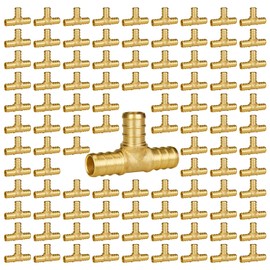 SUNGATOR 100-Pack 1/2" Pex Tee Fittings, Pex Fittings 1/2 Inch Tee, No Lead Brass, NSF, UPC Certified