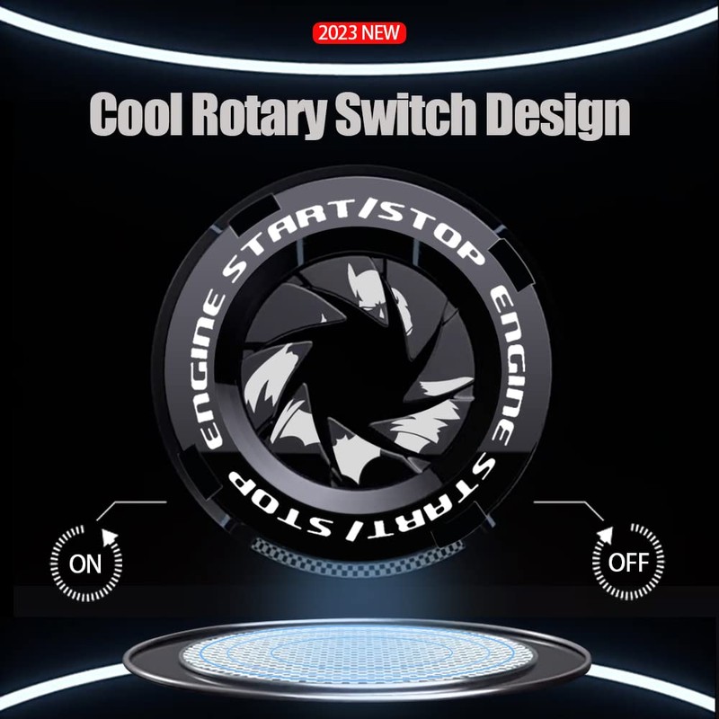 Tybasthe Rotary Push Start Button Cover, Bat Man Car Accessories