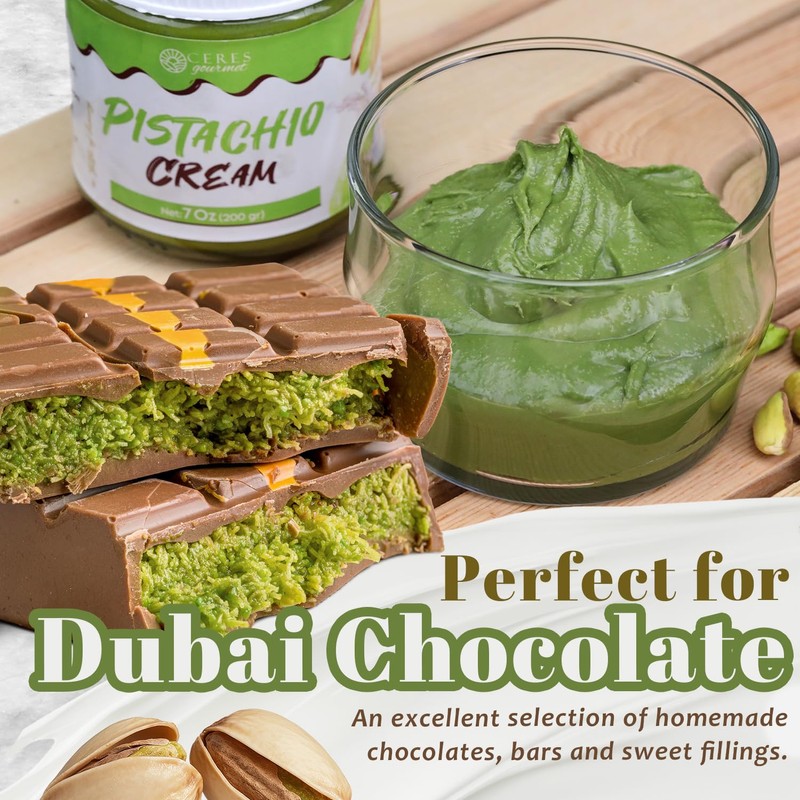 Pistachio Cream Spread – Sweet Pistachio Cream for Dubai Chocolate,