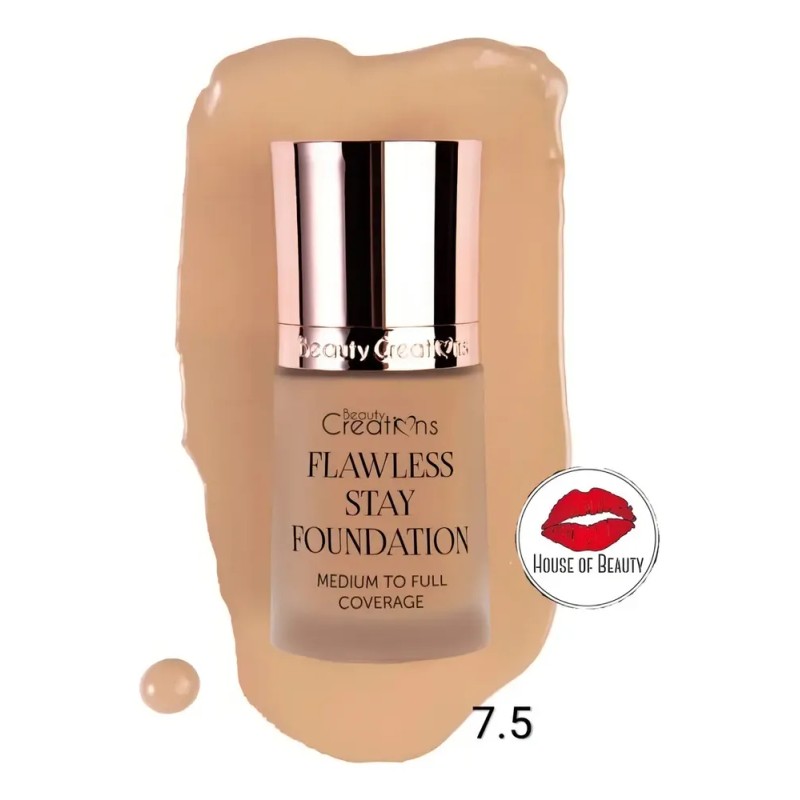 Base de maquillaje líquida Beauty Creations Flawless tono 7.5 -
