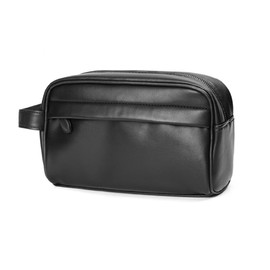 Cenvins Men's Clutch Bag, PU Leather, Hand Held Bag, Cosmetic Bag, Box-shaped Handbag, Formal, Wedding, Funeral, Ceremonial, Party Bag, Black