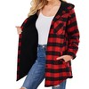 HOTOUCH Flannel Plaid Shacket for Women Fleece Button Down Long