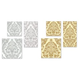 IHR Ideal Home Range Dinner Napkins Disposable 3-Ply Paper Hand Towels, 8.5" x 4.5", Grandeur (Cream/Gold), 16-Count