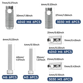 12 Sets of Automatic Connectors Shape Connector Nut Set, M5/M6 Screw Connectors, Threaded Sleeves, Threaded Pipe Connectors, Pinball Nuts, Hexagon Socket Screw, Threaded Pipe