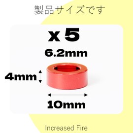 Increased Fire Aluminum Spacers M6 Inner Diameter 0.4 inch (6.2 mm) x Outer Diameter 0.4 inch (10 mm) Thickness 0.2 inch (4 mm) Spacer Set of 5 Round Spacers Screw Standoffs