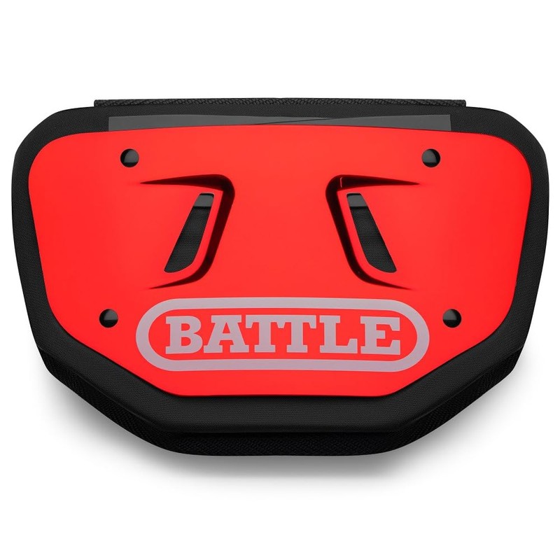 Battle Youth Chrome Football Back Bone Back Plate, Red/White Chrome