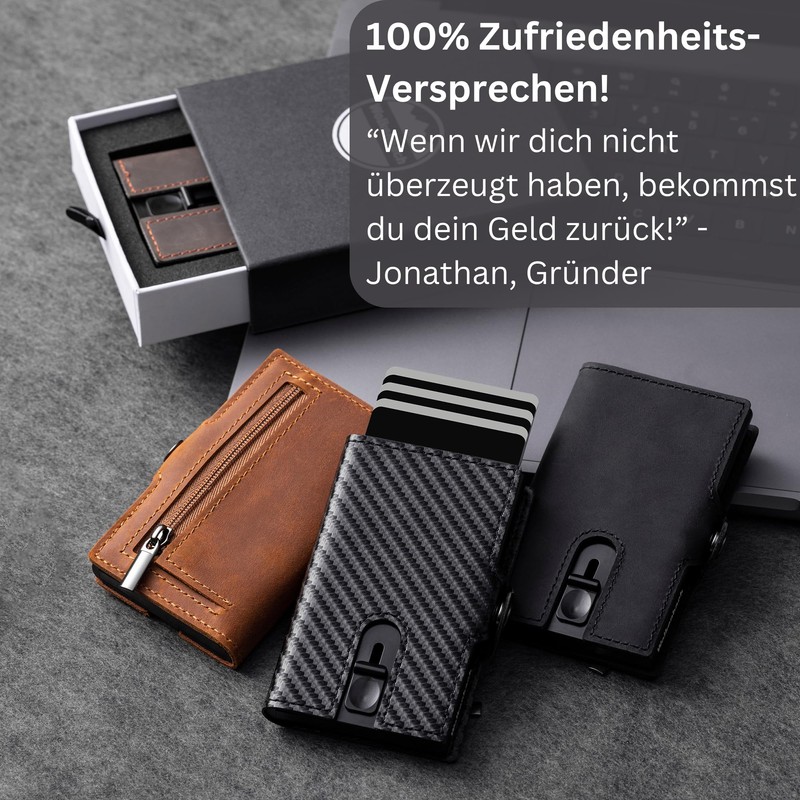 Wolkenstein Leather Card Case with Coin Compartment Men's Credit Card