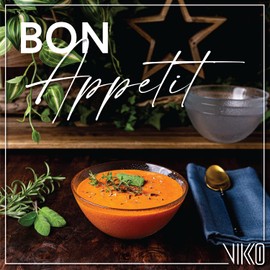 Vikko Soup Bowls, 6.5 Inch Salad Bowls, Glass Soup Bowls, Elegant Textured Glass Bowls, Set of 4, Dishwasher Safe