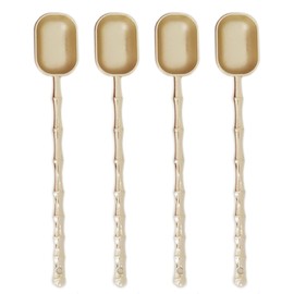 Xusmyzm Coffee Measuring Scoop 1 Teaspoon Set of 4 Long Handle Alloy Measuring Spoons Light Gold,For Ground Coffee,Loose Tea,Herbal,Spice