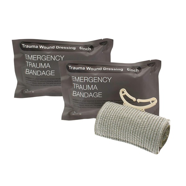 Israeli Bandage 2-Pack - 6" Self-Adhesive First Aid Wound Dressing