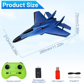 CLIUNT RC Airplane, RC Plane Ready to Fly, 2.4GHz Remote Control Airplane, Remote Control Wireless Airplane Toy Easy to Fly for Beginners Kids Boys Girls（Blue）