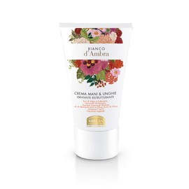 Helan, Bianco d'Ambra Hand- und Nagelcreme, pflegende Hand- und Nagel-Feuchtigkeitscreme mit Süßmandel und Olivenöl, trockene und spröde Handcreme und Nagelstärker, 50 ml, hergestellt in Italien