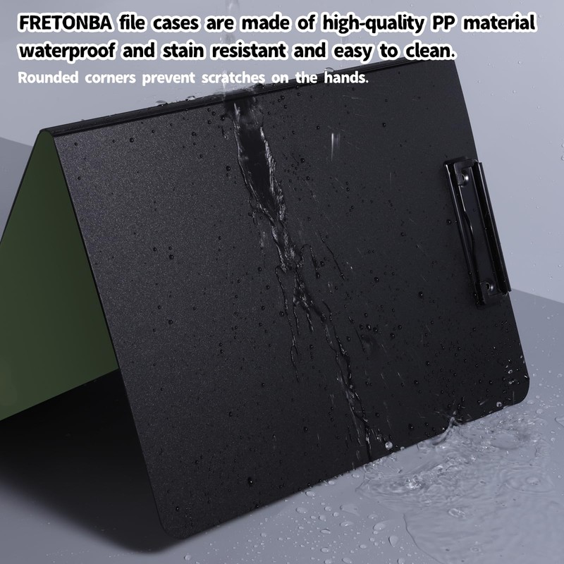 FRETONBA Clipboard A4 with Double Clips, 2 Pieces Foldover Clip