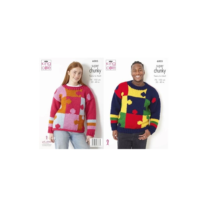 King Cole 6005 Adult Super Chunky Knitting Pattern