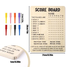 Gosknor Scoreboard Level 10, Wooden Score Counter for Board Games with 8 Coloured Pens Fun Table Board Card Game and Accessories for Party Family Adults Kids Players Game Night