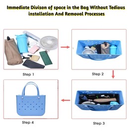 Generic Organizador de bolsas de playa compatible con bolsa Bogg, bolsa divisora para bolsas Bogg, accesorios de fieltro, organizar accesorios de valor para bolsas Bogg, color caqui