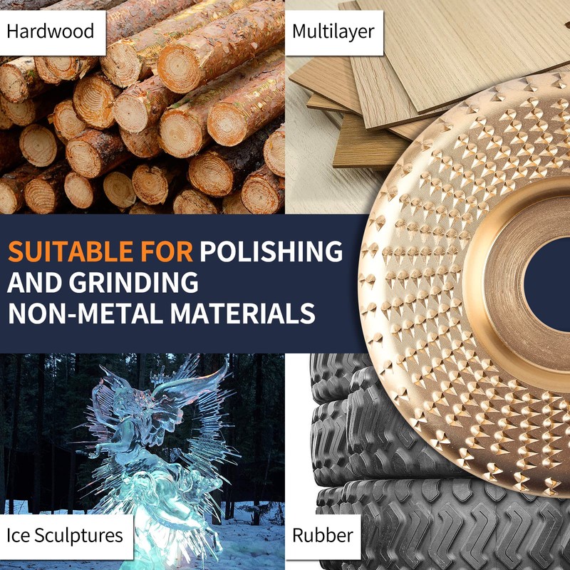 Pomsare 5PCS Angle Grinder Wood Carving Disc Set, Polishing Wheel
