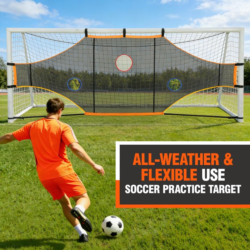 Sensch Soccer Goal Target Net, 16x6ft - Turn Training into