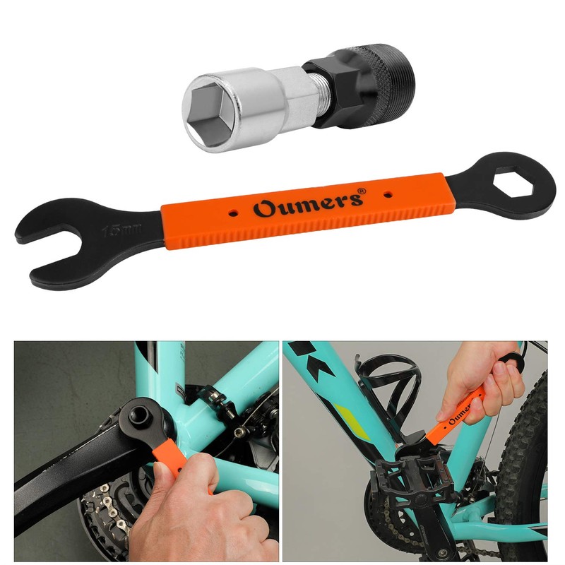 Oumers Bicycle Crank Extractor Puller, Bike Crank Removal Tool Fit