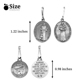 ForFine Pet Tags Engraved 2 Packs St Francis of Assisi Cats dogs Medal Pendant Collar Charm Protect My Pet