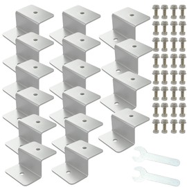 AeKeatDa 16-Pack Solar Panel Z-Bracket Mounting Kit Solar Panel Mounting Hardware Z Type Bracket with Nuts and Bolts for RV, Roof, Boat and etc