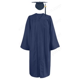 Matte Graduation Cap and Gown 2025 Set with Tassel for High School & College 14 ColorsColor: Navy, Size: 45"FF
