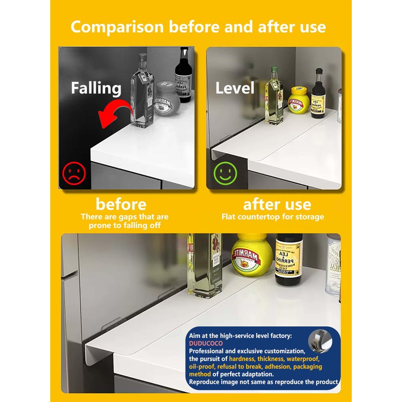 Metal Kitchen Refrigerator Gap Partition Countertop Gap Extension Board, Refrigerator