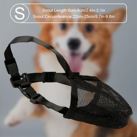 GLADFRESIT Dog Muzzle, Adjustable Breathable Mesh Muzzles, Dog Mouth Guard Cover Prevent Biting, Chewing and Licking for Small Medium Large Dogs (S)
