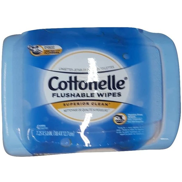 Cottonelle Fresh Flushable Moist Wipes Pop-Up Tub 42 Each (Pack of 2)