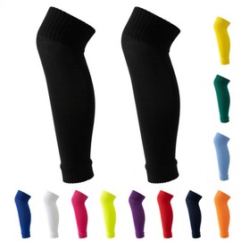 Men's Long Soccer Knee Pads & Anti-Friction Calf Protection Socks Size/Orange 10ea