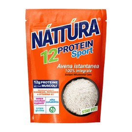 NATTURA PROTEIN SPORT Fiocchi d'Avena Istantanei, Avena 100% Integrale, Ideale per la Preparazione del Porridge Istantaneo, Senza Zuccheri Aggiunti, Alta Solubilità, 12% di Proteine, 375 g