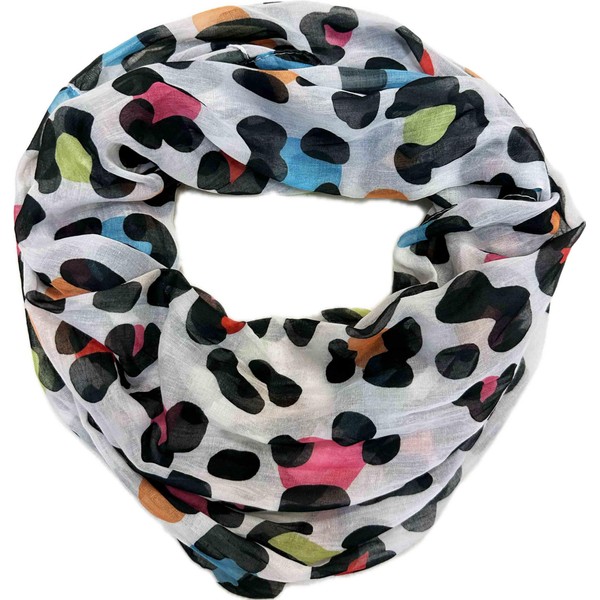 Leo Leopard Loop Scarf Made of Silk Blend with Animal