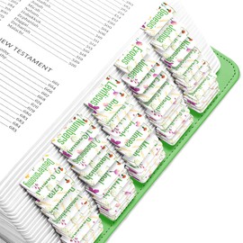 EssexWares – Vibrant Wildflowers Flower Bible Tabs for Old and New Testament, 80 Large Print Tabs for Bible Study, Water-Resistant and Durable Bible Index Tabs for Women and Men - 1.7" Wide